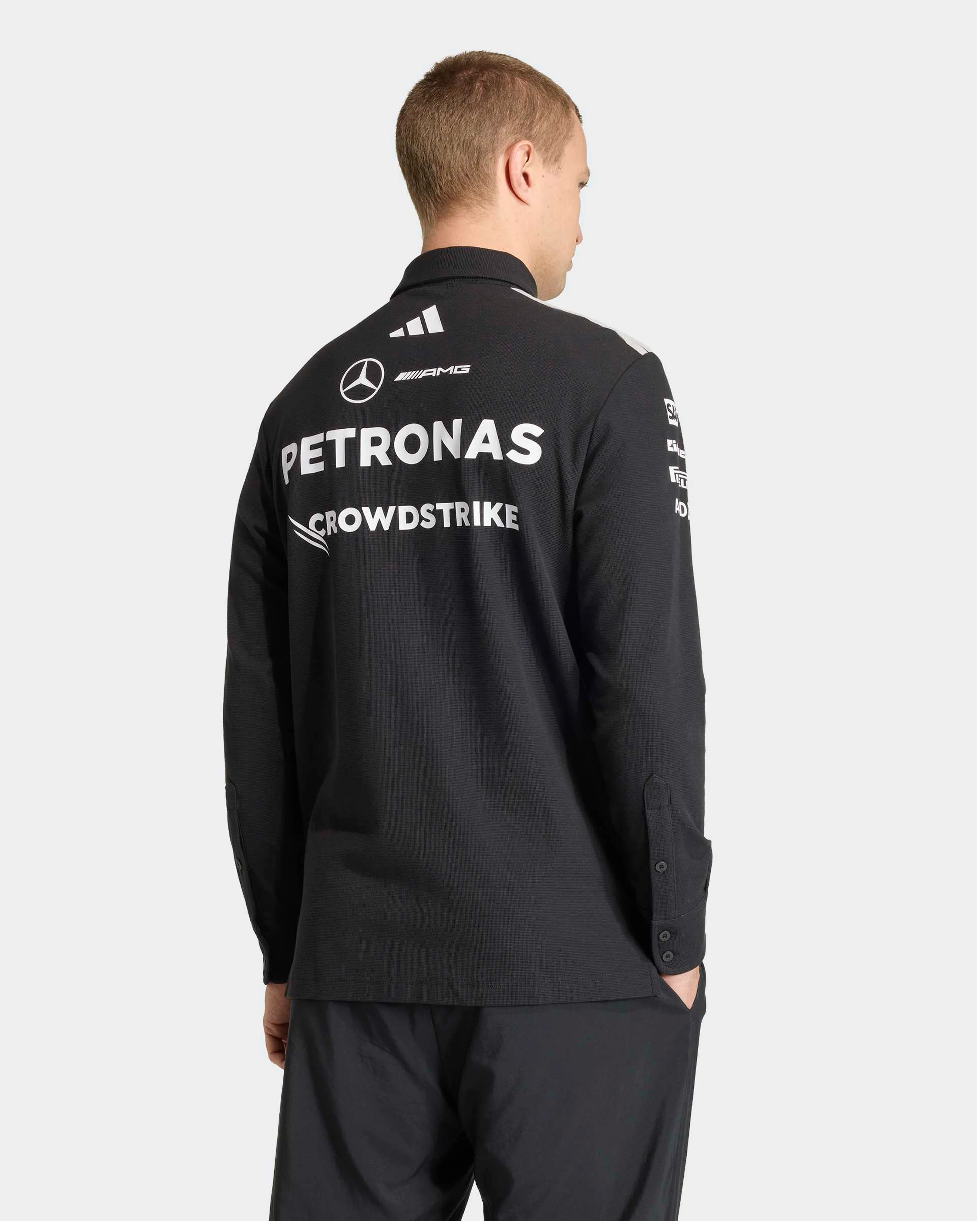 Mens 2026 Team Long-Sleeve Polo Black - Image 2